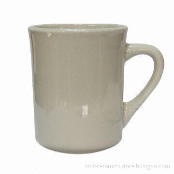 8oz ceramic tierra mug, milk white color, FDA-/PROP65-approved